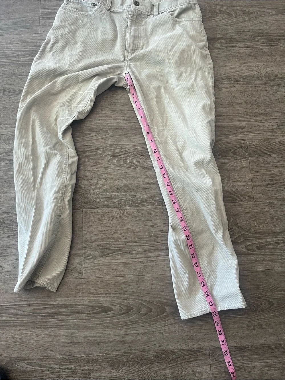 J.Crew The Sutton Mens 32x30 Ivory Corduroy Straight Leg Pants Cotton Mid Rise